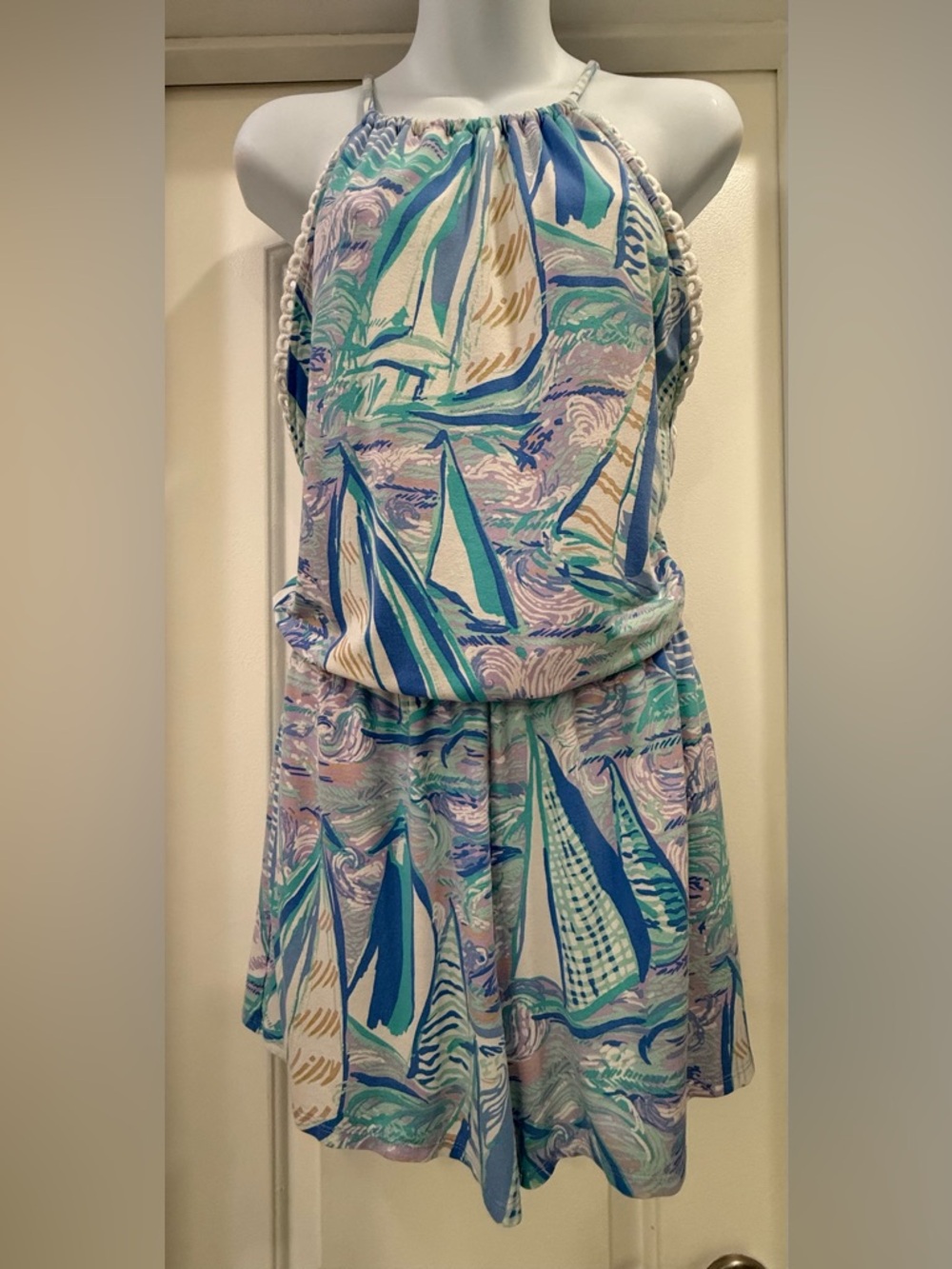 LILLY PULITZER Gianni Romper Aboat
Time Sailboat Print Size Small